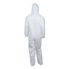 A40 Elastic-Cuff And Ankles Hooded Coveralls, 2X-Large, White, 25/Carton