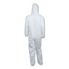 A40 Elastic-Cuff And Ankle Hooded Coveralls, 4x-Large, White, 25/Carton