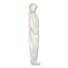 A80 Coveralls With Head/Foot Covering, Saranex 23-P/Cloth, 4X-Large, White, 10/Carton
