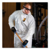 A80 Coveralls With Head/Foot Covering, Zipper Front With Storm Flap,  Saranex 23-P/Cloth, 4X-Large, White, 10/Carton
