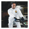 A30 Elastic Back Coveralls, Open Wrists And Ankles, 1" Flap, Medium, White, 25/Carton
