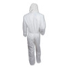 A30 Elastic-Back And Cuff Hooded Coveralls, 1" Flap, Medium, White, 25/Carton