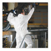 A30 Elastic-Back And Cuff Hooded Coveralls, 1" Flap, Medium, White, 25/Carton