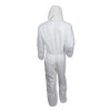 A30 Elastic-Back And Cuff Hooded Coveralls, 1" Flap, X-Large, White, 25/Carton