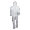 A30 Elastic-Back And Cuff Hooded Coveralls, 1" Flap, 2X-Large, White, 25/Carton