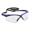 Nemesis Safety Glasses, Metallic Blue Half Frame, Clear Dual Lens, 12/Box