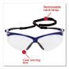 Nemesis Safety Glasses, Metallic Blue Half Frame, Clear Dual Lens, 12/Box
