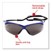 Nemesis Safety Glasses, Metallic Blue Half Frame, Smoke Dual Lens, 12/Box