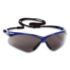 Nemesis Safety Glasses, Metallic Blue Half Frame, Smoke Dual Lens, 12/Box