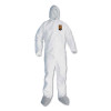 A45 Liquid And Particle Protection Surface Prep/Paint Coveralls, Hood, Elastic Wrist/Ankles, Boots, Large, White, 25/Carton
