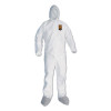 A45 Liquid/Particle Protection Surface Prep/Paint Coveralls, Hood, Elastic Wrist/Ankles, Boots, 3X-Large, White, 25/Carton