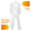 A20 Breathable Particle Protection Coveralls, Zip Front, Elastic Back, Wrists, Ankles, 4X-Large, White, 20/Carton