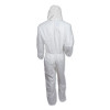 A20 Breathable Particle Protection Coveralls, Zip Front, Hood, Elastic Back Wrists And Ankles, Large, White
