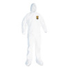 A20 Breathable Particle Protection Coveralls, Elastic Back, Hood And Boots, Large, White, 24/Carton