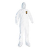 A20 Breathable Particle Protection Coveralls, Elastic Back, Hood And Boots, 4X-Large, White, 20/Carton