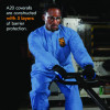 A20 Breathable Particle Protection Coveralls, Zip Front, Elastic Back, Wrists, Ankles, 3X-Large, Blue, 20/Carton
