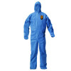 A20 Breathable Particle Protection Coveralls, Zip Front, Hood, Elastic Back, Wrists, Ankles, 2X-Large, Blue, 24/Carton