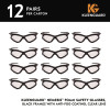 V30 Nemesis Foam Safety Glasses, Black Half Frame, Clear Dual Lens, 12/Carton
