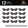 V30 Nemesis Foam Safety Glasses, Black Half Frame, Smoke Dual Lens, 12/Carton