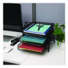 Tiered Metal Mesh Desk Tray Organizer, 3-Tier, Letter Size, 11.5 x 13.75 x 10, Black