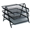 Tiered Metal Mesh Desk Tray Organizer, 3-Tier, Letter Size, 11.5 x 13.75 x 10, Black