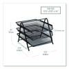 Tiered Metal Mesh Desk Tray Organizer, 3-Tier, Letter Size, 11.5 x 13.75 x 10, Black