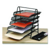 Metal Mesh Desk Tray Organizer, 5-Tier, Letter Size, 14 x 11.75 x 14.5, Black