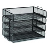 Stackable Paper Desk Tray Organizer, Letter Size, 9.75 x 14 x 3.25, Black, 4/Pack