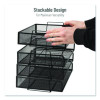 Stackable Paper Desk Tray Organizer, Letter Size, 9.75 x 14 x 3.25, Black, 4/Pack