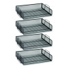 Stackable Paper Desk Tray Organizer, Letter Size, 9.75 x 14 x 3.25, Black, 4/Pack
