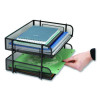 Stackable Paper Desk Tray Organizer, Letter Size, 10 x 13.5 x 2.5, Black, 2/Pack