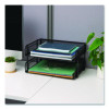 Stackable Paper Desk Tray Organizer, Letter Size, 10 x 13.5 x 2.5, Black, 2/Pack