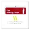 Fire Extinguisher Wall Sign, 9" x 3", Red Face, White Graphics, 3/Pack