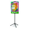 Blank Floor Sign Stand, Holds Posters Up To 77", 26" To 86" Tall, Black Stand, White Face