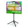 Blank Floor Sign Stand, Holds Posters Up To 77", 26" To 86" Tall, Black Stand, White Face