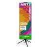 Blank Floor Sign Stand, Holds Posters Up To 77", 26" To 86" Tall, Black Stand, White Face