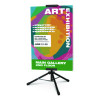 Blank Floor Sign Stand, Holds Posters Up To 77", 26" To 86" Tall, Black Stand, White Face