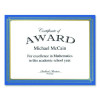Tree Free Award Certificates, 8.5 x 11, White With Elegant Blue/Gold Border, 15/Pack