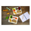 Compostable Fiber Blend School Lunch Tray, 10 x 8 x 1, White, 240/Carton