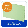 Colored Pressboard End Tab Fastener Folders, Straight Tab, Expands 2", 2 Fasteners, Legal Size, Light Green, 25/Box