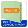 Colored Pressboard End Tab Fastener Folders, Straight Tab, Expands 2", 2 Fasteners, Legal Size, Light Green, 25/Box