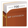 End Tab File Pocket, 3.5" Expansion, Letter Size, Redrope, 10/Box