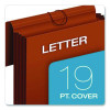 Extra-Wide Expanding Wallet, 5.25" Expansion, 1 Section, Flap/Elastic Cord Closure, Letter Size, Redrope, 10/Box
