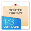 Reinforced Top Tab Manila File Folders, 1/3-Cut Tabs: Center Position, Letter Size, Manila, 100/Box