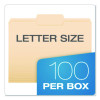 Reinforced Top Tab Manila File Folders, 1/3-Cut Tabs: Center Position, Letter Size, Manila, 100/Box