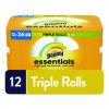 Essentials Select-A-Size Kitchen Roll Paper Towels, 2-Ply, 5.9 x 11, White, 162 Sheets/Triple Roll, 12 Rolls/Carton