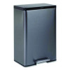 Elite Step-On Trash Can, 12 Gal, Metal, Charcoal Stainless Steel/Black