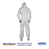 A35 Liquid And Particle Protection Coveralls, Zipper Front, Hooded, Elastic Wrists And Ankles, X-Large, White, 25/Carton