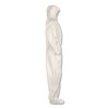 A80 Elastic-Cuff Hood And Boot Coveralls, Large, White, 12/Carton