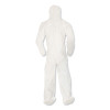 A80 Elastic-Cuff Hood And Boot Coveralls, Large, White, 12/Carton